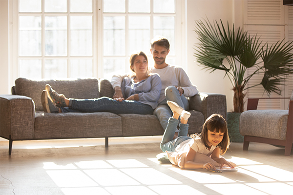 Happy Family in living room