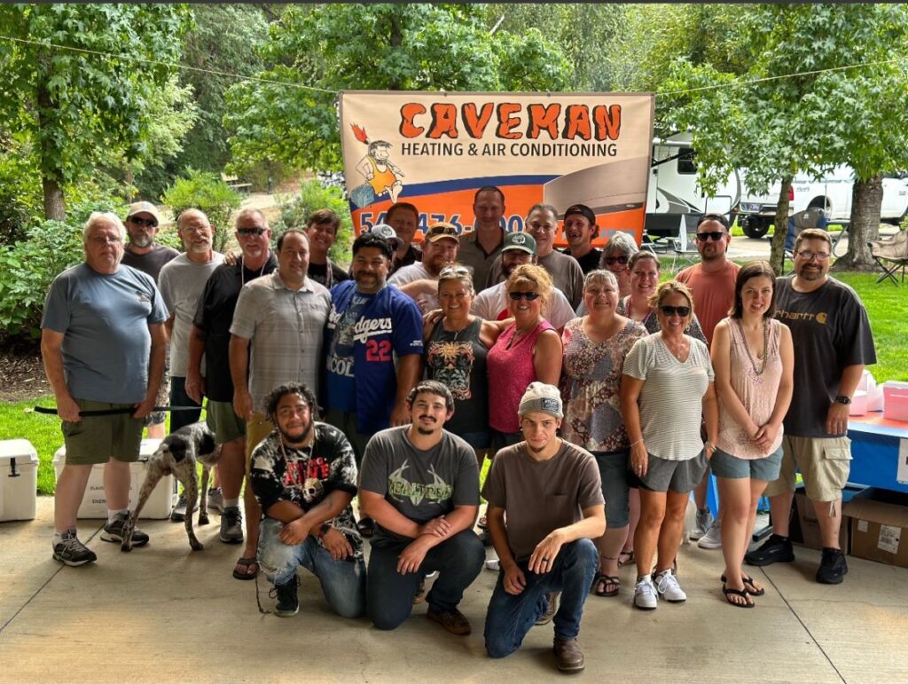 Caveman team at Company party