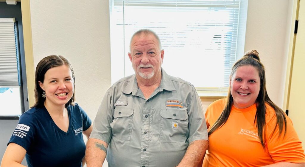 Service department staff - Sydney Stevens, Keith Hall and Amber Roberts